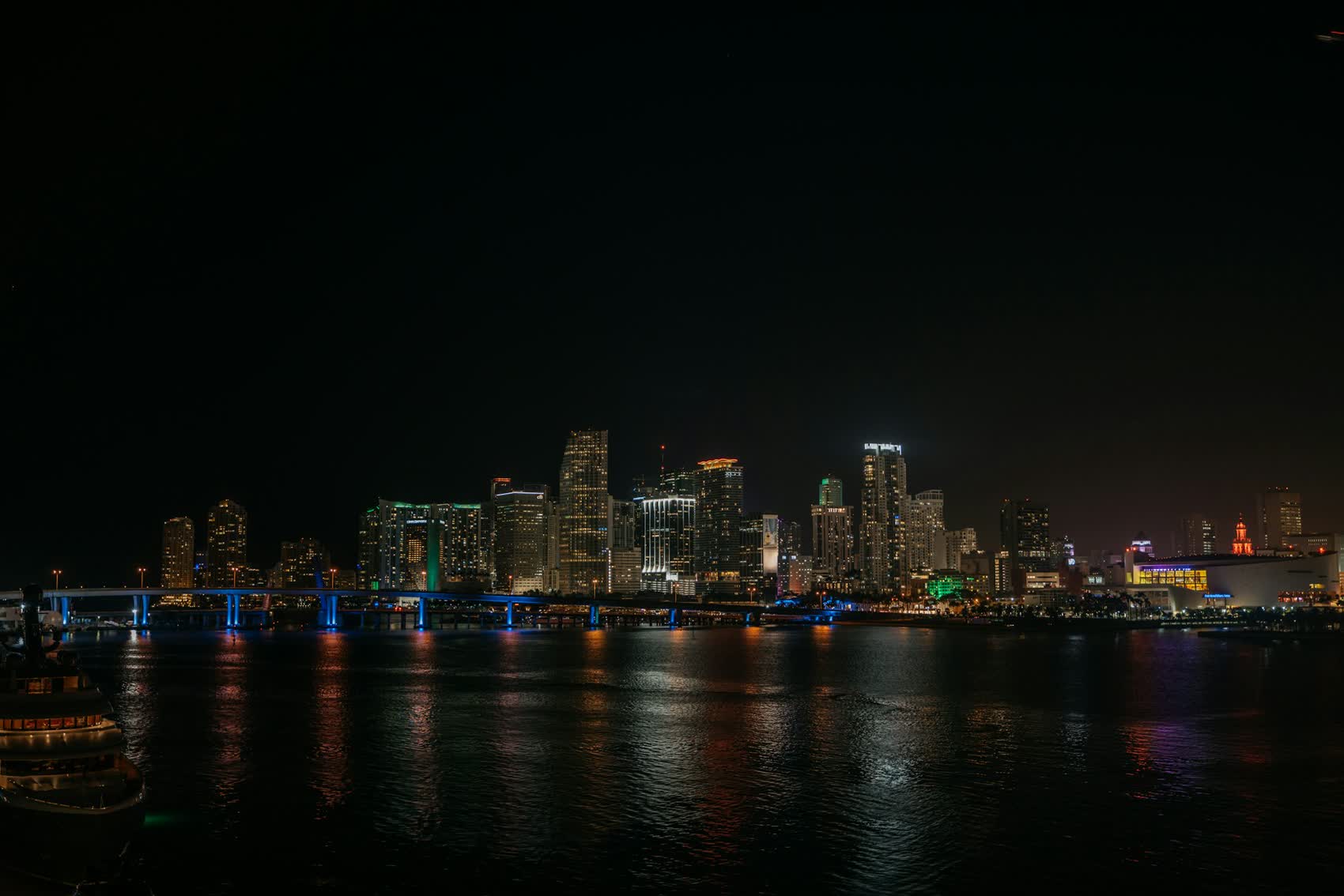 Miami skyline at night